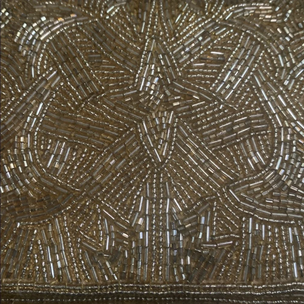 Vintage Gold Beaded Evening Bag Crossbody Wedding Party Clutch Glam - Picture 4 of 8